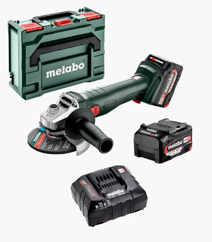 w_18_7_125 Болгарка (кутова шліфувальна машина) акумуляторна Metabo W 18 7-125 + 2x4.0Аг + MetaBox - Зображення 1