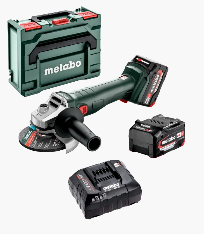 w_18_l_9_125 Болгарка (кутова шліфмашина) акумуляторна Metabo W 18 L 9-125 + 2x4,0 Аг MetaBox - Зображення 1