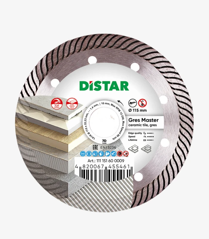 distar-gres-master-115-mm Круг алмазний відрізний Distar Gres Master 115×1,4×10×22,23 мм (11115160009) - Зображення 1